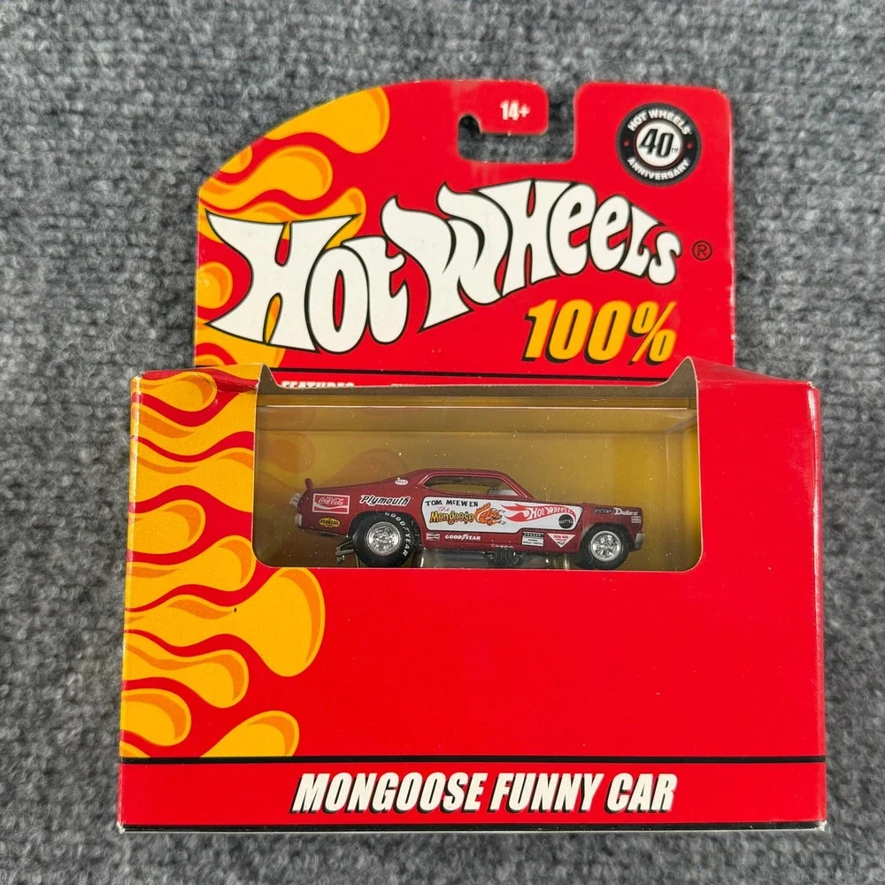 Hot Wheels Mongoose Funny Car 1/64 Burgundy 40th Anniversary Diecast Toy